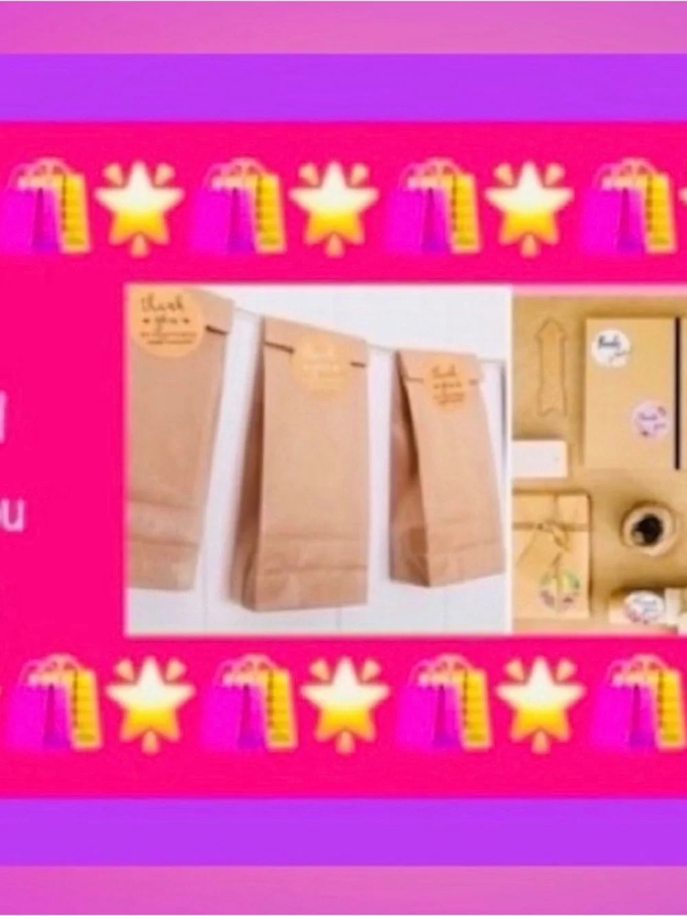 100pcs  Shipping Bundle ~New~  50ct 4” x 6” Bags & 50ct Thank You Stickers 🍭🆕🍭